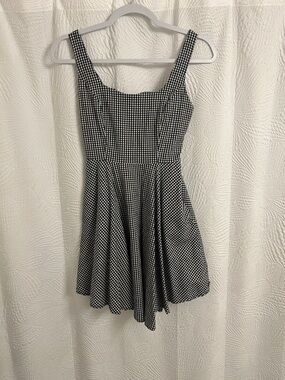Black & White Gingham Mini Dress - Classic A-Line